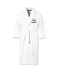 Saint Martin France Flag Heart Shape Embroidery Logo with Custom Text Embroidered Bathrobes